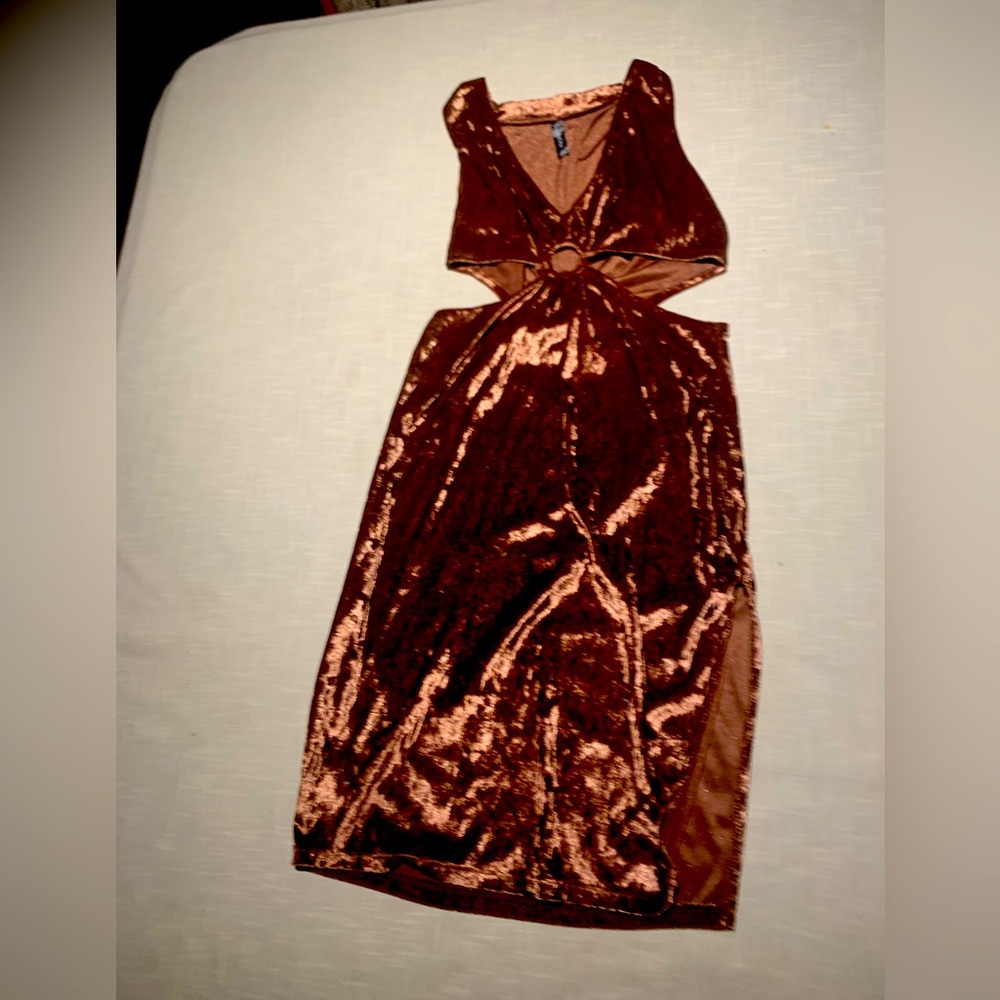 Velvet Side Cut Out Dress